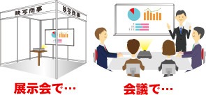 スクラは、展示会や会議等で大活躍