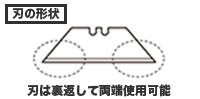 刃は裏返して両端使用可能