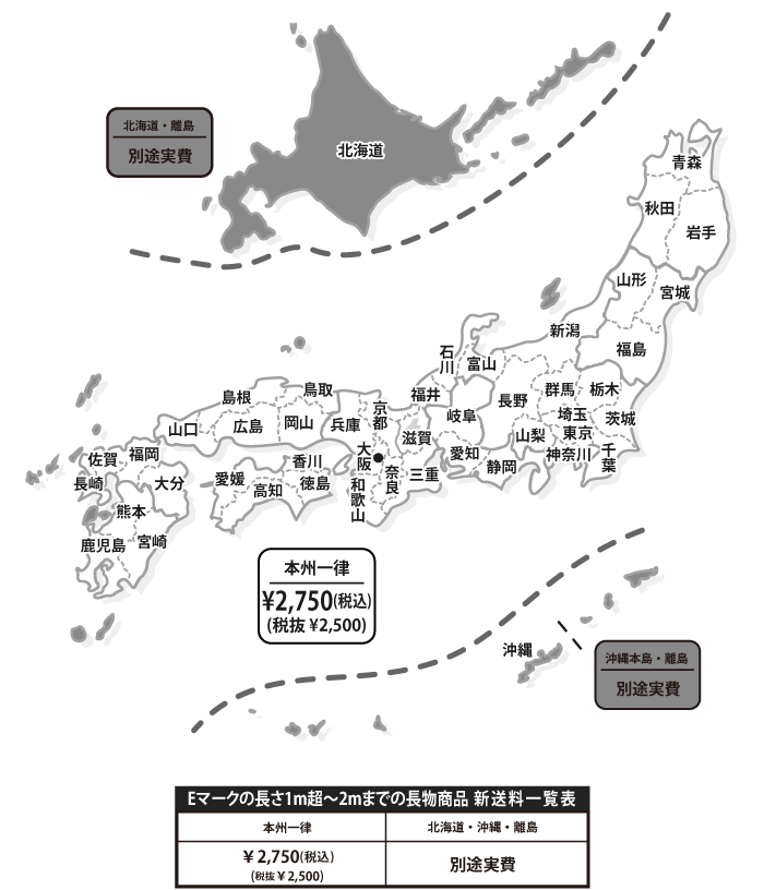 2022年2月1日以降の3m以上の送料について(改定)